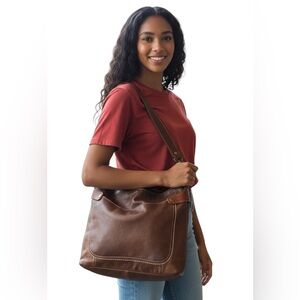 Fossil leather boho core, hippie shoulder bag purse